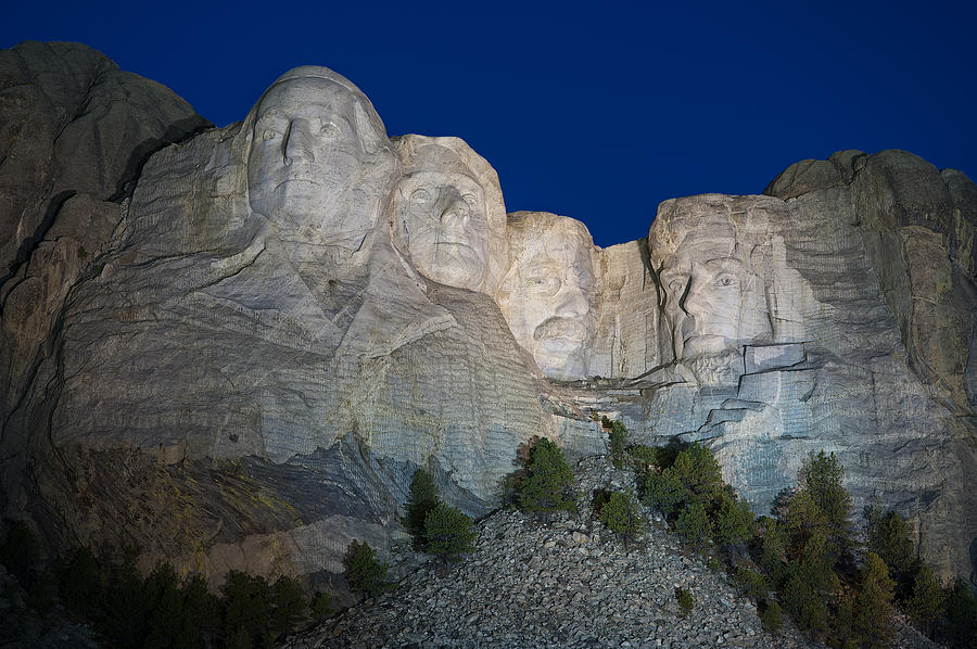 Rushmore Photograph - Mount Rushmore Nightfall by Steve Gadomski