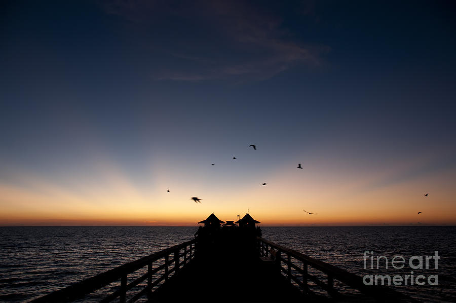 Sunset Photograph - Naples Pier Sunset #1 by Art Whitton