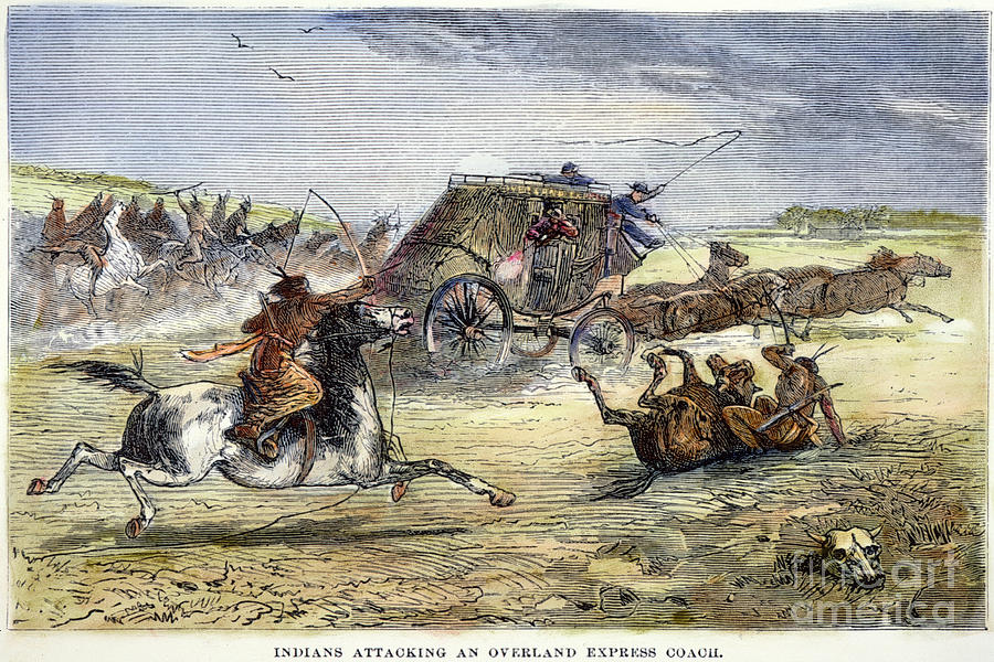 Native American Attack On Coach #1 Photograph by Granger
