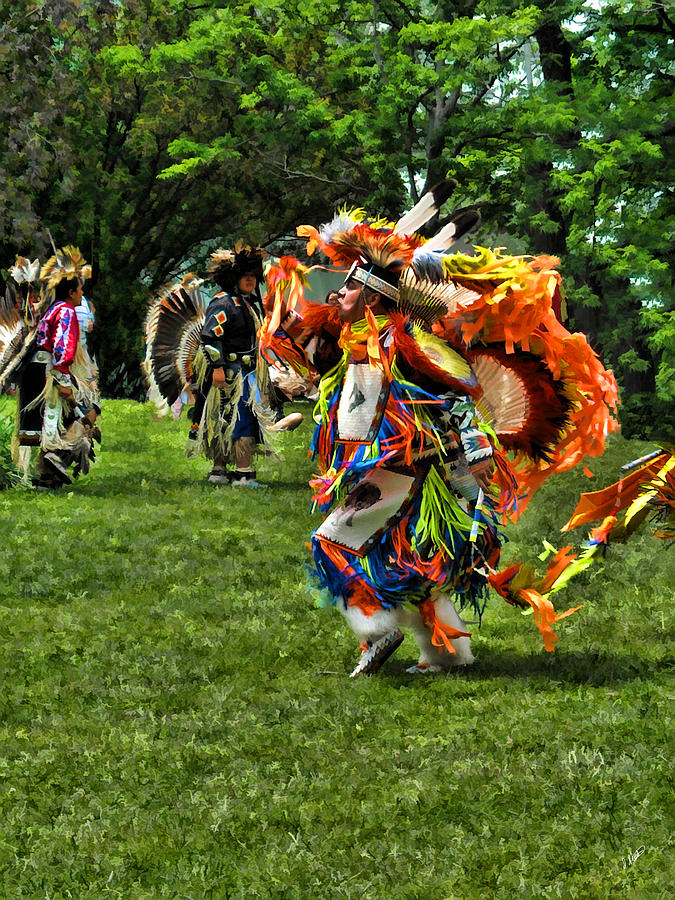 Native American Dancers - DWP1950004 Painting by Dean Wittle