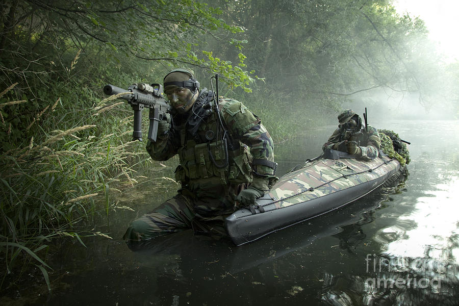 Navy Seals Navigate The Waters #1 Photograph by Tom Weber