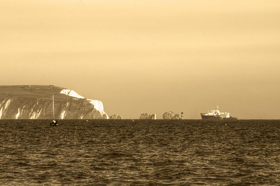 Needles on the Isle of Wight as viewed from Mudeford #1 Photograph by Chris Day