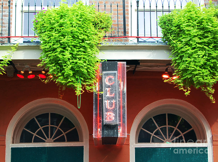 Neon Club Sign Bourbon Street Corner French Quarter New Orleans Accented Edges Digital Art #1 Digital Art by Shawn OBrien