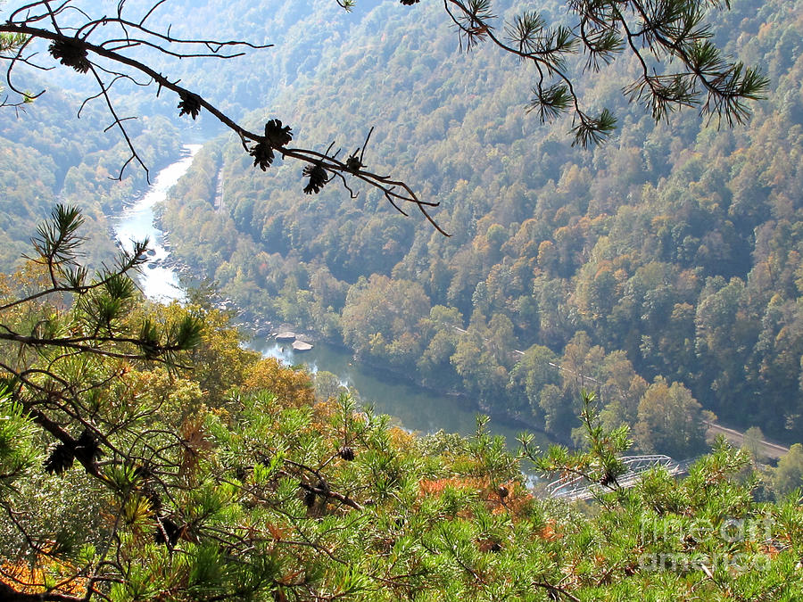 New River Gorge in Autumn Photograph by Sandy McIntire