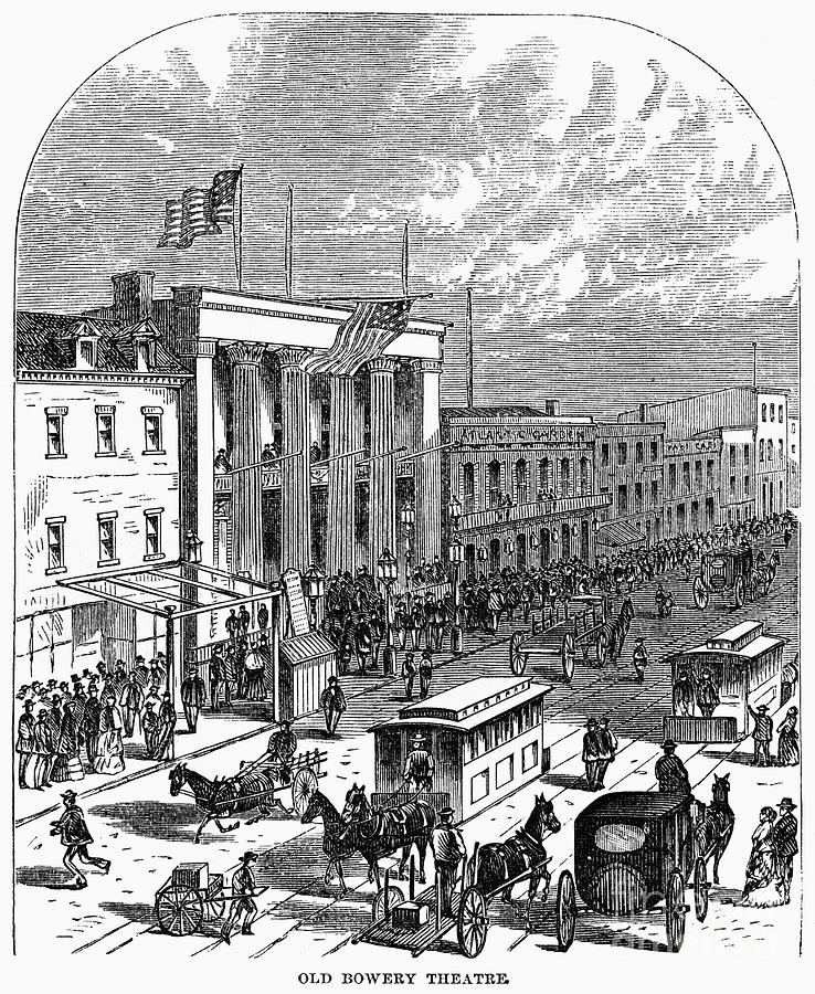 New York - The Bowery, 1871 #2 Drawing by Granger New York - The Bowery, 1871 #2 Drawing by Granger