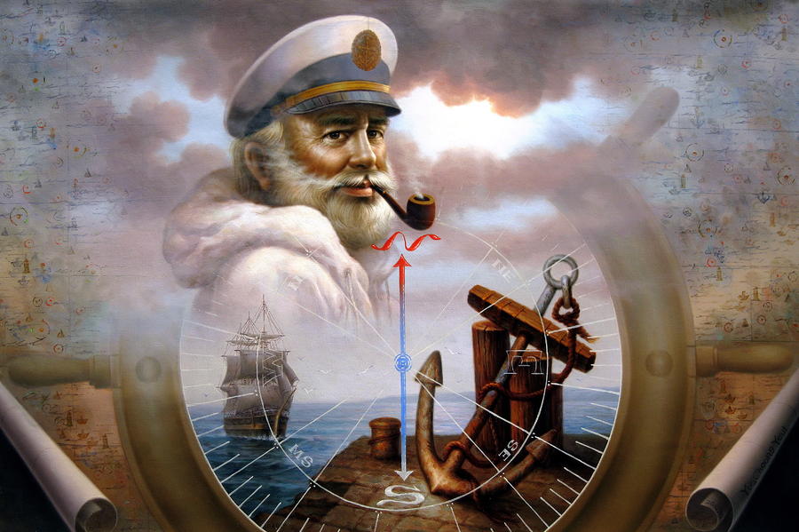 Anchor Painting - NEWS Map Captain 7 or Sea Captain #1 by Yoo Choong Yeul