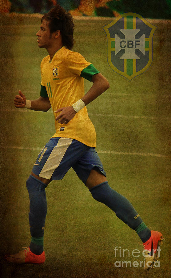 Neymar Jr Brazil Home Jersey 2023 Photographic Print for Sale by