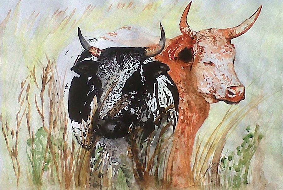 Cow Painting - Nguni I. #1 by Paula Steffensen