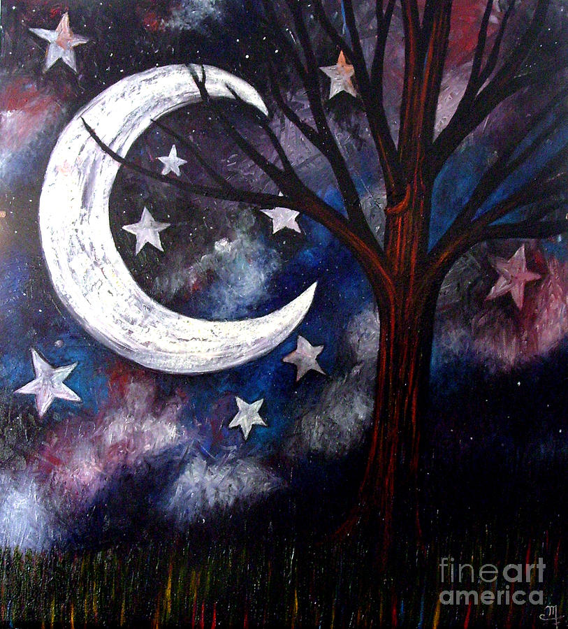 Night gazing Painting by Monica Furlow