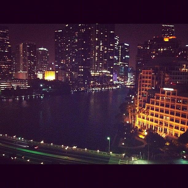 Night Miami Skyline #1 Photograph by Cheryl Matochik