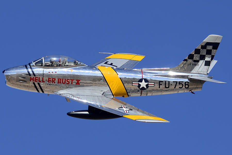 North American F-86E Sabre NX1F Hell er Bust Davis-Monthan AFB March 4 2012 #1 Photograph by Brian Lockett