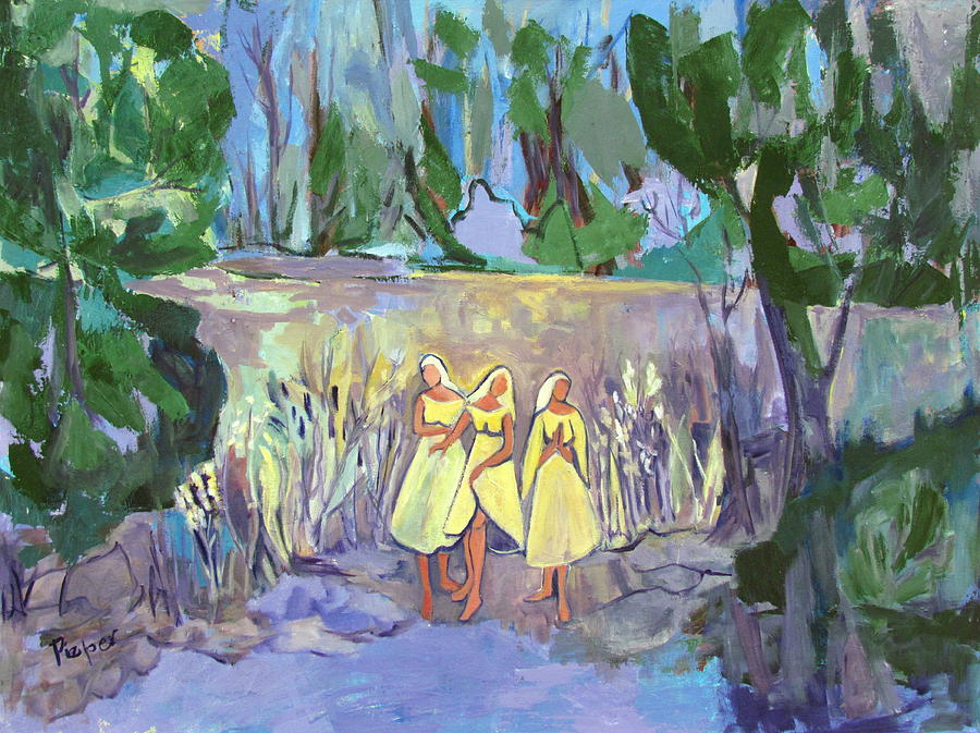Nuns in the Moonlight Painting by Betty Pieper