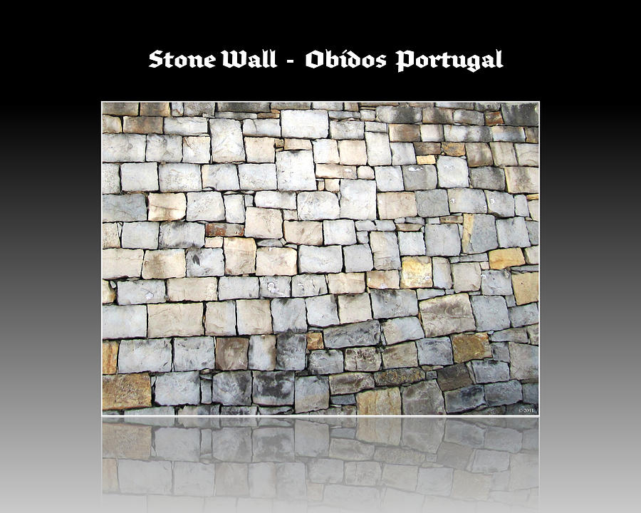 Obidos Stone Wall Portugal #1 Photograph by John Shiron