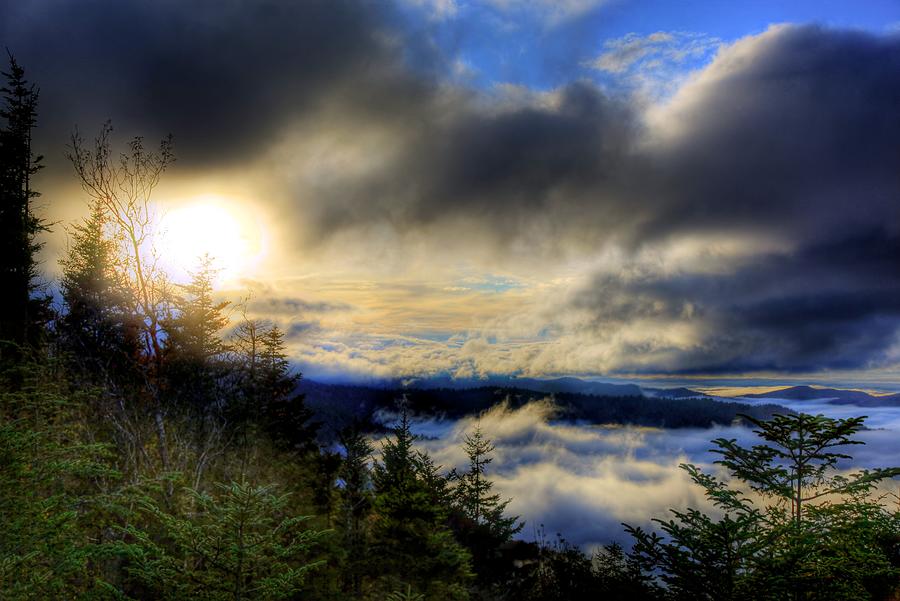 Smoky Mountain Clouds at Sunset Photograph by Doug McPherson