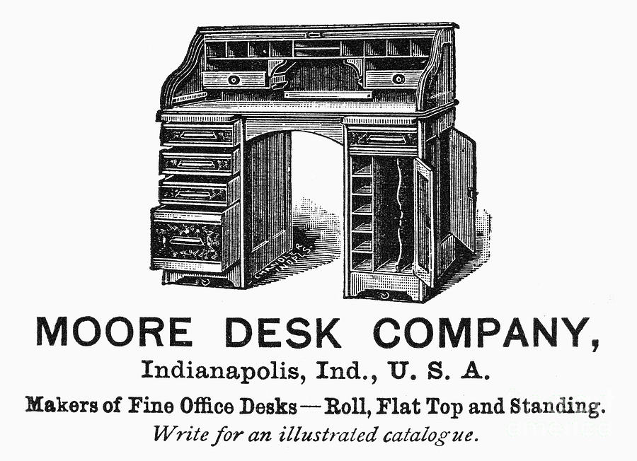 Office Desk Ad, 1890 #1 Photograph by Granger