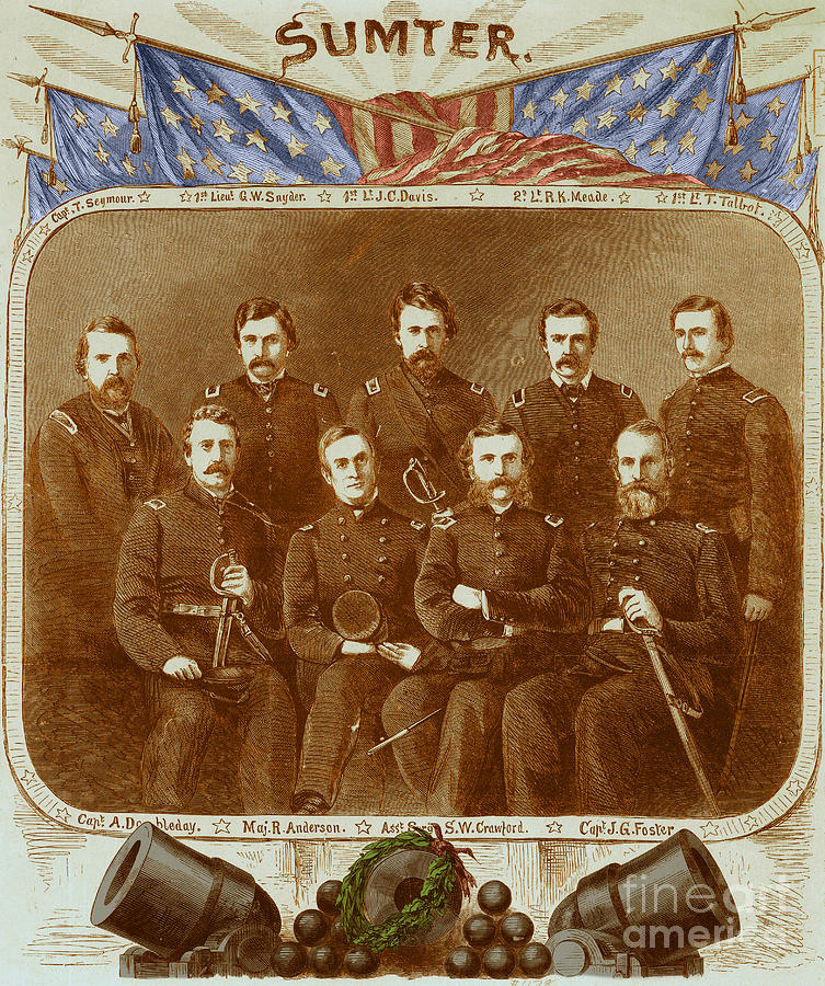 Officers Of The Union Garrison At Fort #1 Photograph by Photo Researchers