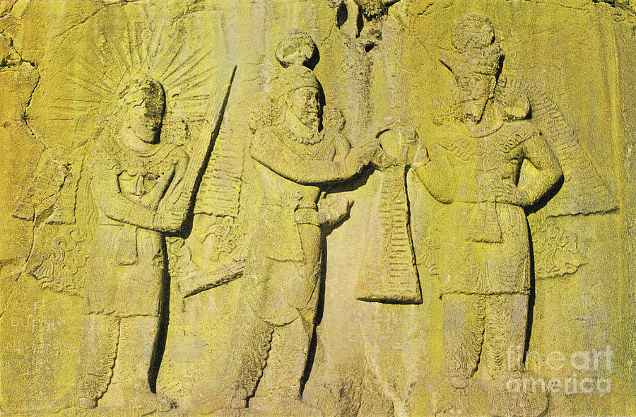 Ohrmazd, King Ardeshir II And Mithras #1 Photograph by Photo Researchers