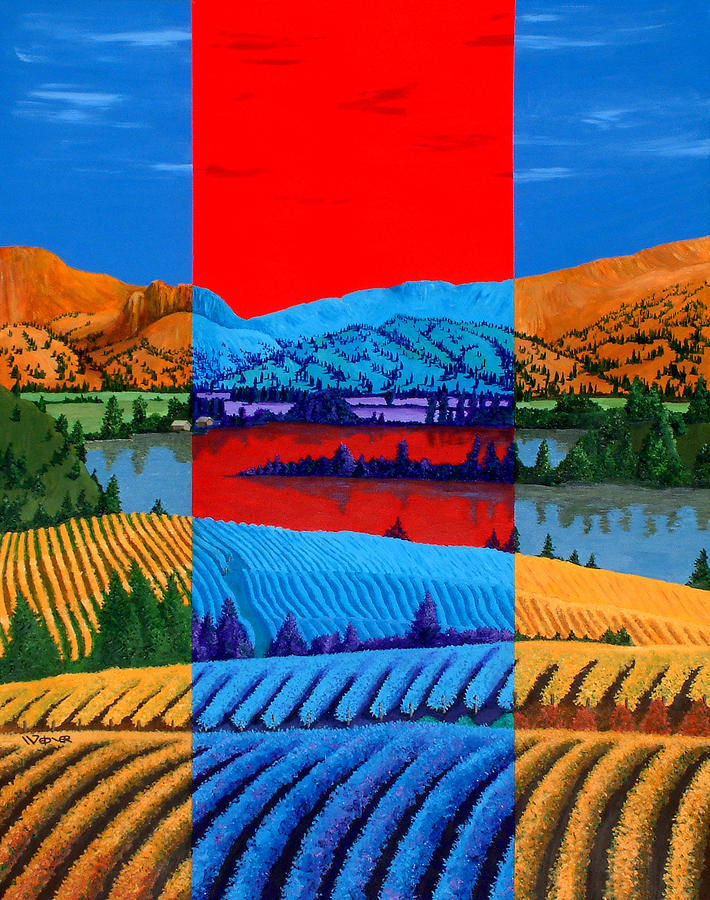 Okanagan Vineyards #1 Painting by Randall Weidner