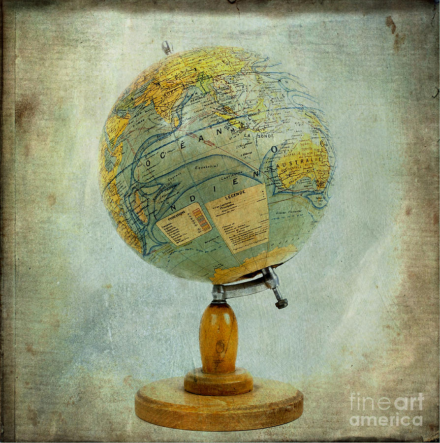 Globe Photograph - Old globe #1 by Bernard Jaubert