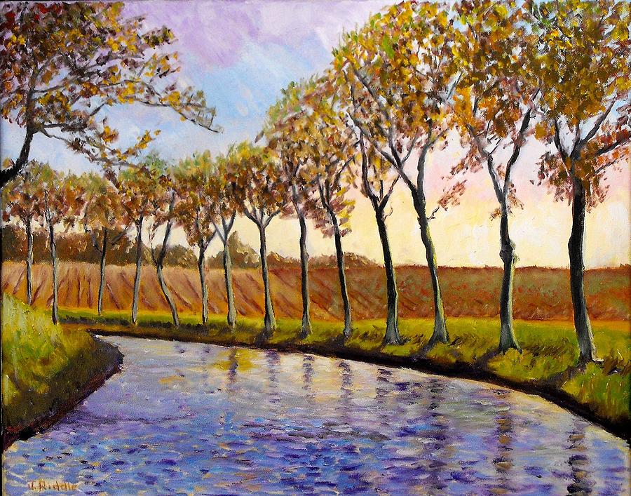 Tree Painting - On the Canal du Midi by Jack Riddle