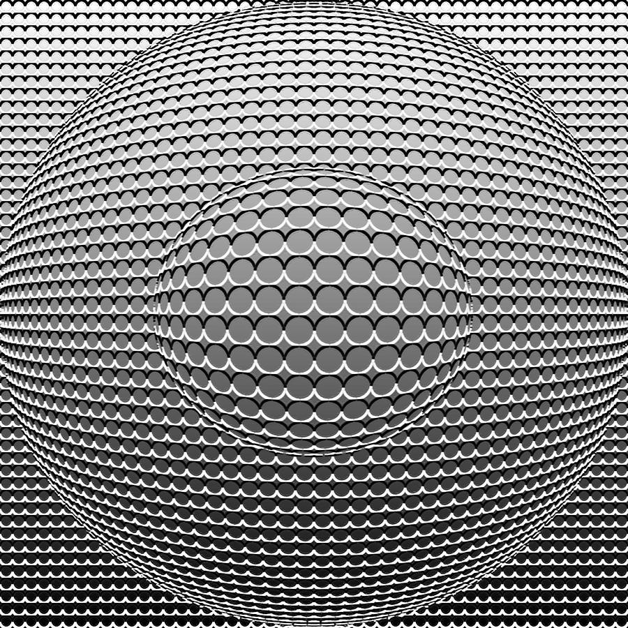 Abstract Digital Art - Optical Illusion Circle In Circle #1 by Sumit Mehndiratta