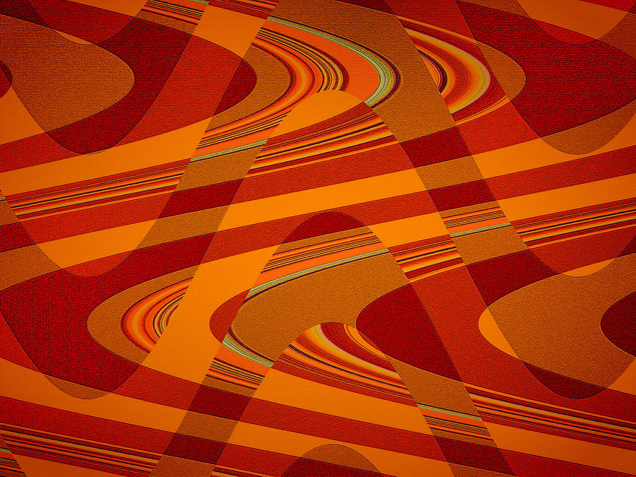 Orange Curves Digital Art by Ken Walters - Pixels