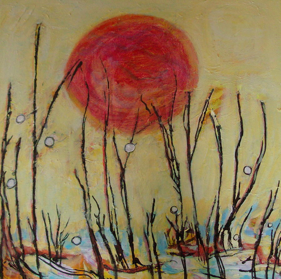Sunset Painting - Orange Sunset #1 by Francine Ethier
