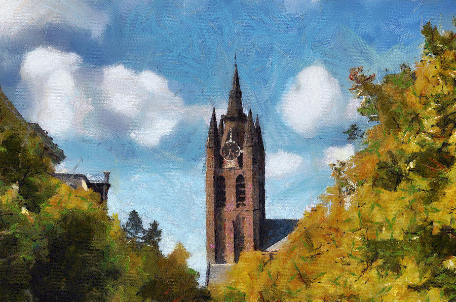 Oude Kerk #1 Digital Art by Robert Hayes - Fine Art America