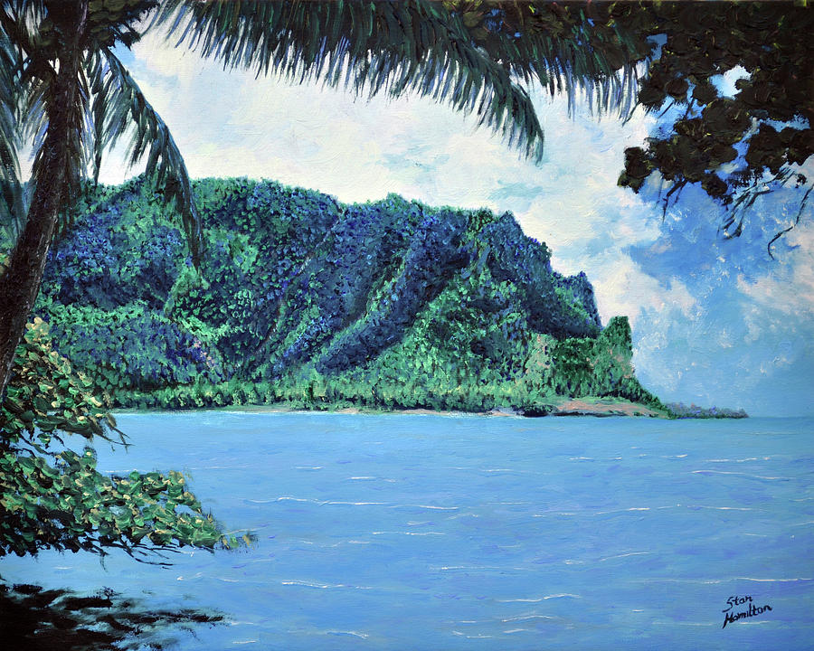 Тихий океан рисунки. Остров живопись. Картина остров. Тропический остров живопись. Картина тихий океан.