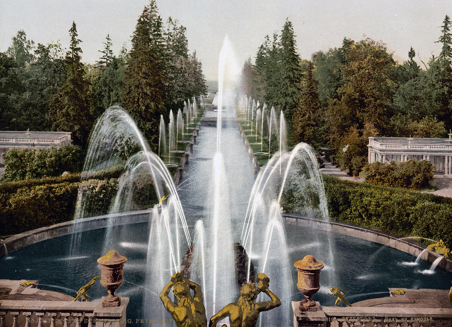 Palace and Park at Peterhof - St. Petersburg - Russia #1 Photograph by International  Images