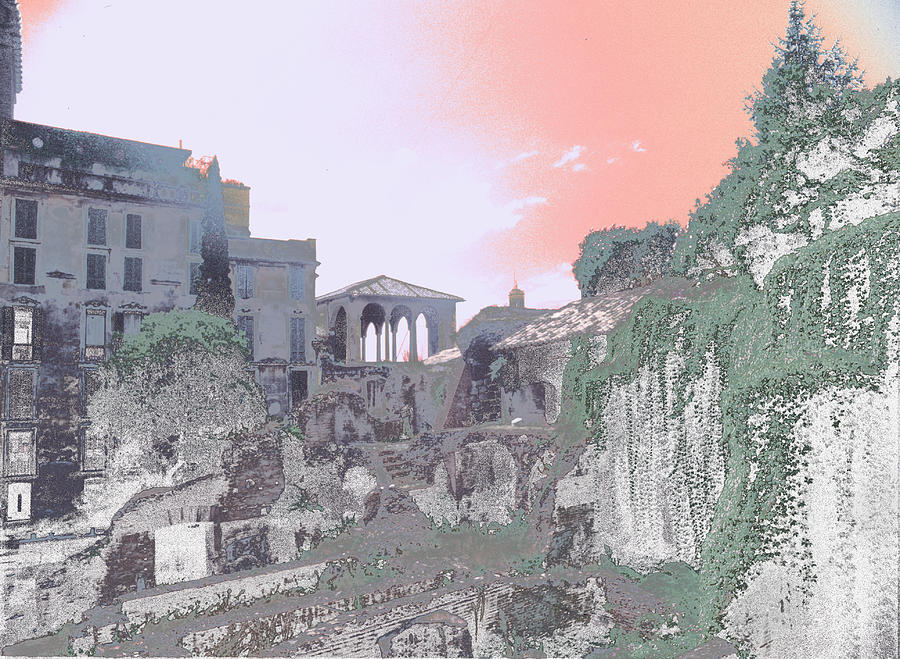 Palatine Hill Rome Treated Photograph by Tom Wurl