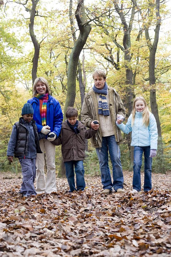 Fall Photograph - Parents And Children In A Wood #1 by Ian Boddy