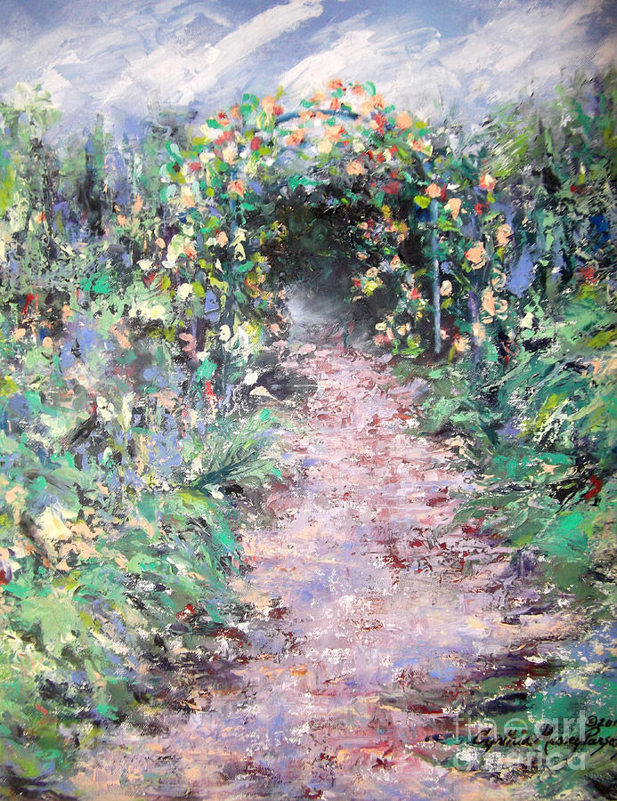 Parsons Garden Walk Painting by Cynthia Parsons