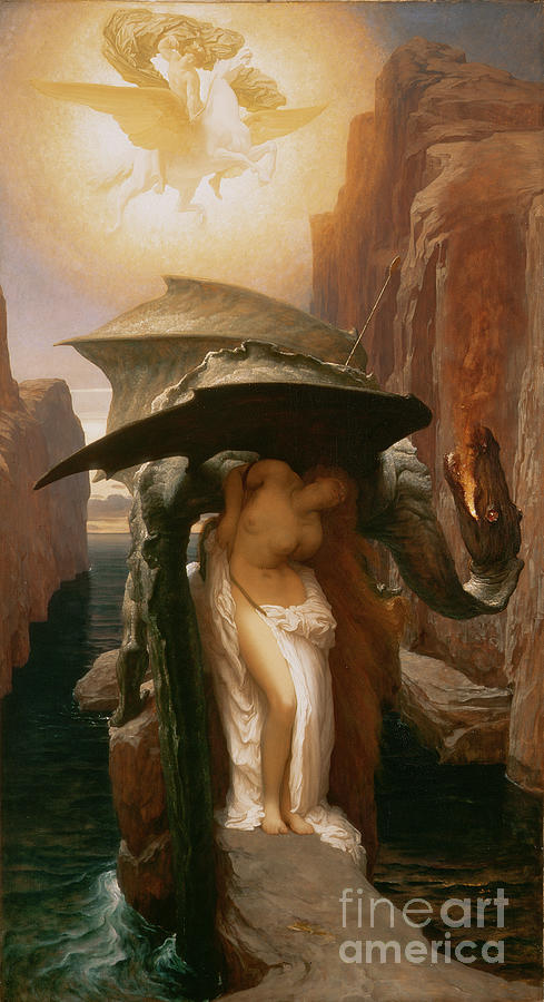 Greek Painting - Perseus and Andromeda by Frederic Leighton