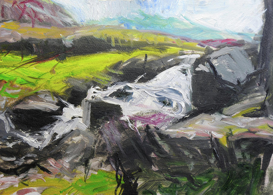 Plein air in Snowdonia #1 Painting by Harry Robertson
