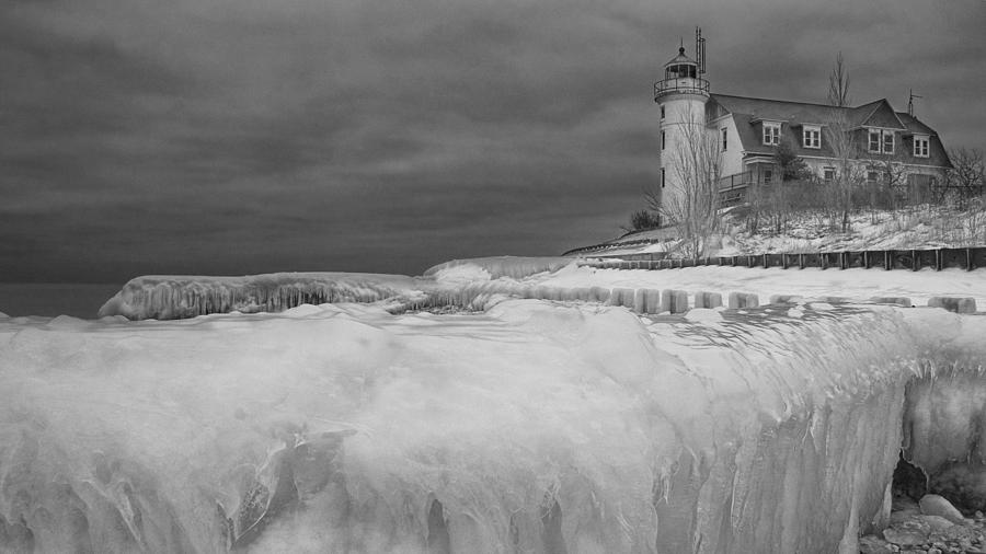 Point Betsie Lighthouse in Winter #1 Photograph by Randall Nyhof