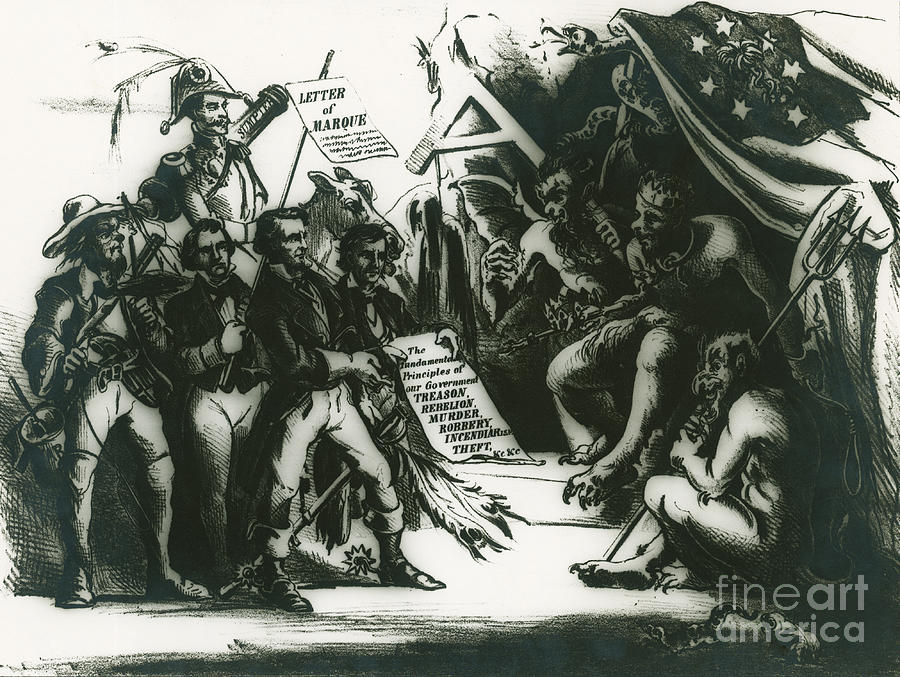 Political Cartoon Of The Confederacy #1 Photograph by Photo Researchers