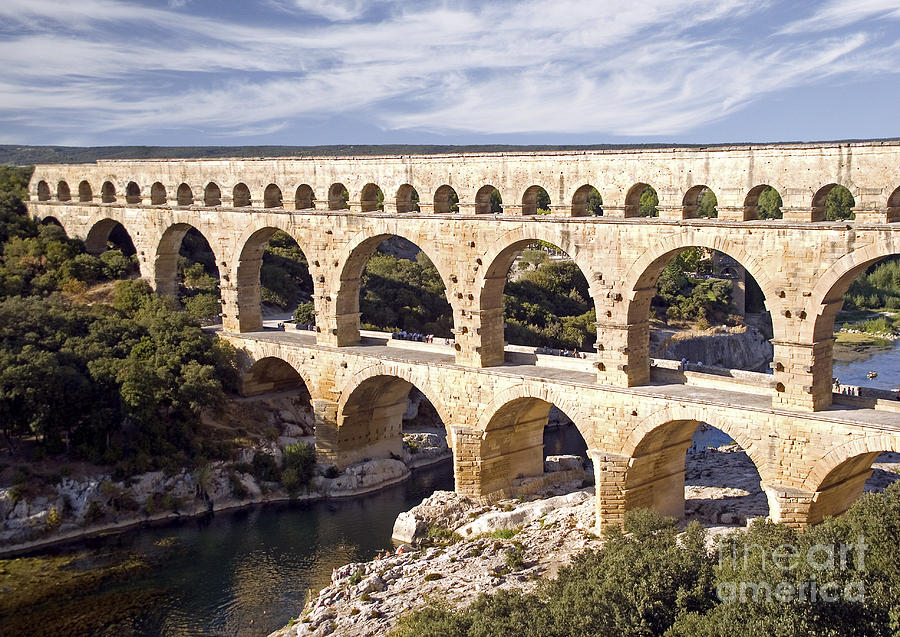 Bridge Photograph - Pont du Gard #1 by Rod Jones