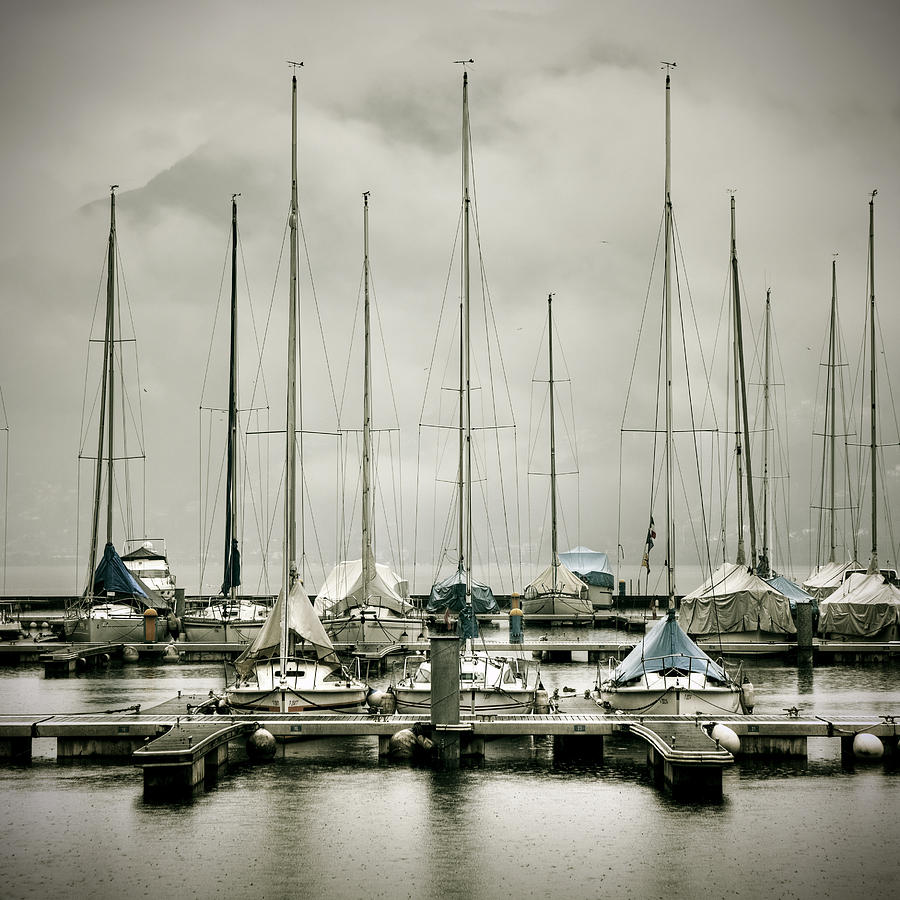 Boat Photograph - Port On A Rainy Day #1 by Joana Kruse