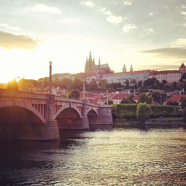 Sunset Photograph - Prague, Czech Republic,at The Charles #1 by Grigorii Arzhanykh