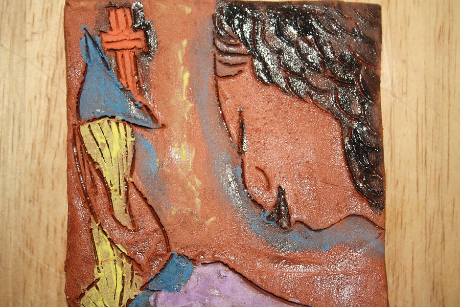 Prayer 26 - Tile #1 Ceramic Art by Gloria Ssali
