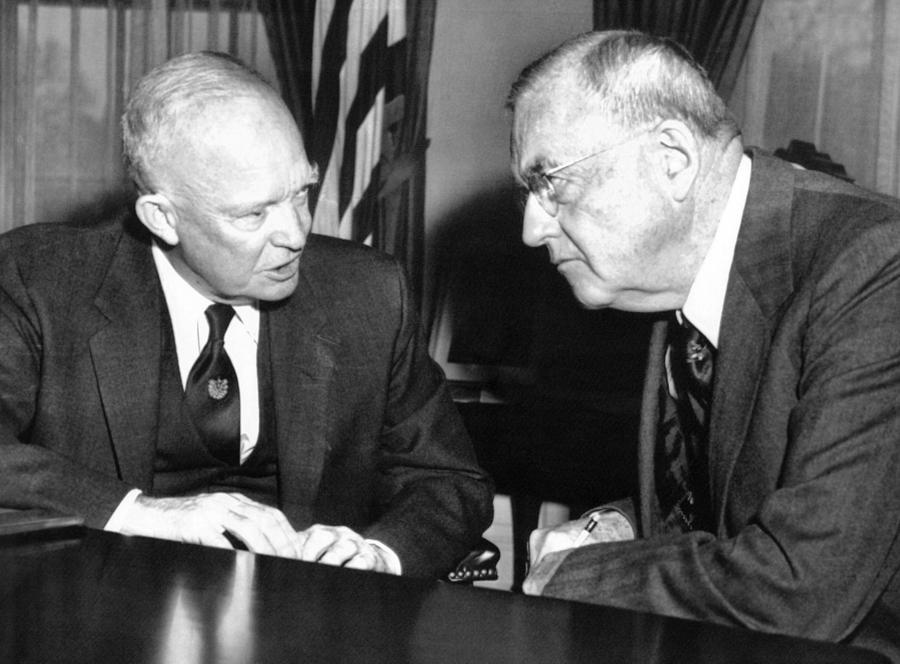 President Eisenhower And John Foster Photograph by Everett - Fine Art ...