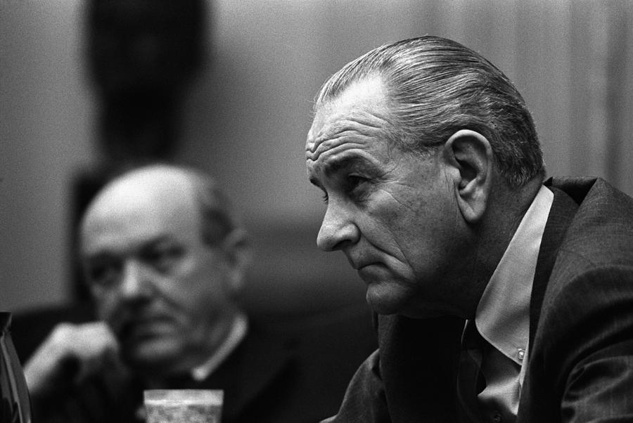 Politician Photograph - President Lyndon Johnson And Secretary #1 by Everett