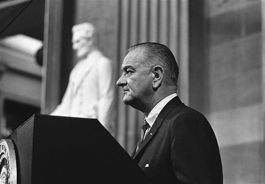 Politician Photograph - President Lyndon Johnson Speaking #1 by Everett
