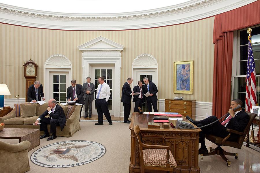 President Obama Talks On The Phone #1 Photograph by Everett - Fine Art ...