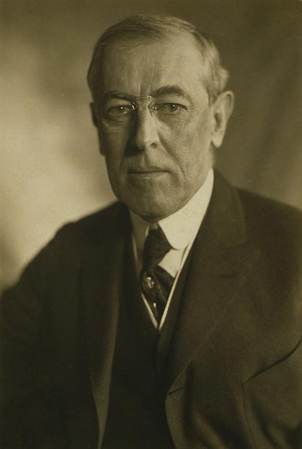 Portrait Photograph - President Woodrow Wilson 1856-1924 #1 by Everett