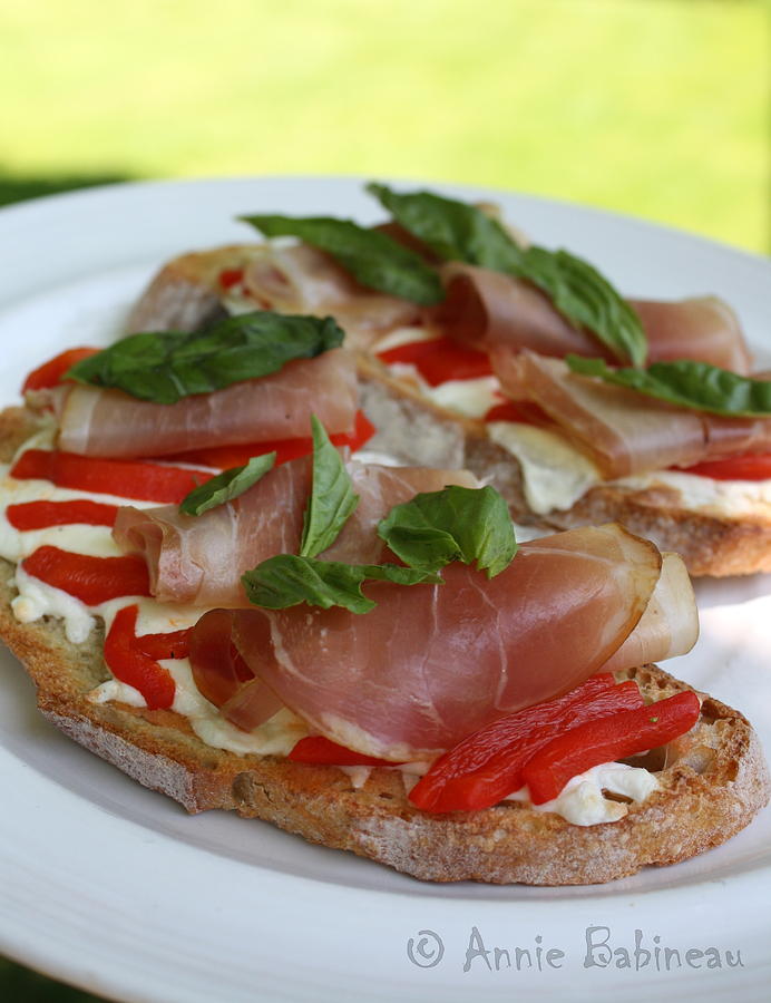 Prosciutto And Mozzarella Crostini Photograph by Annie Babineau - Fine ...