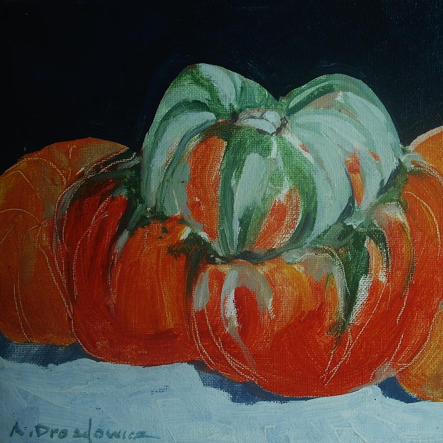 Pumpkins #1 Painting by Andrew Drozdowicz