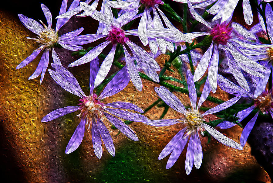 Purple Flowers #1 Digital Art by Prince Andre Faubert
