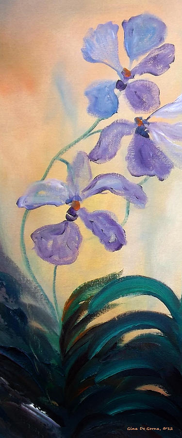 Purple Orchids #1 Painting by Gina De Gorna